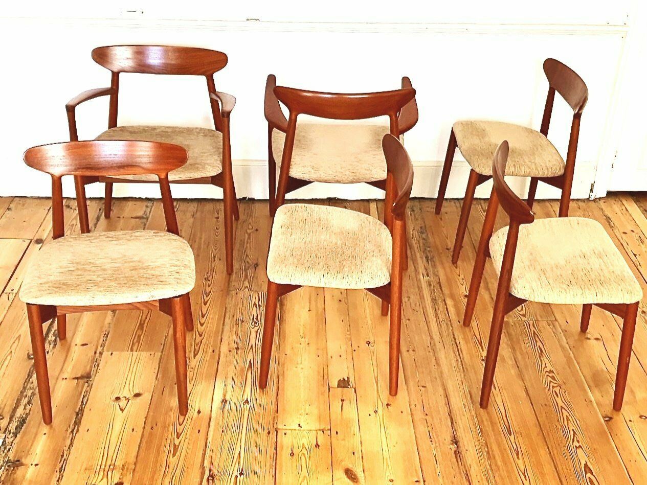photo for sale Excellent Set Of Six Harry østergaard Teak Model 59 Dining Chairs With 2 Carvers
