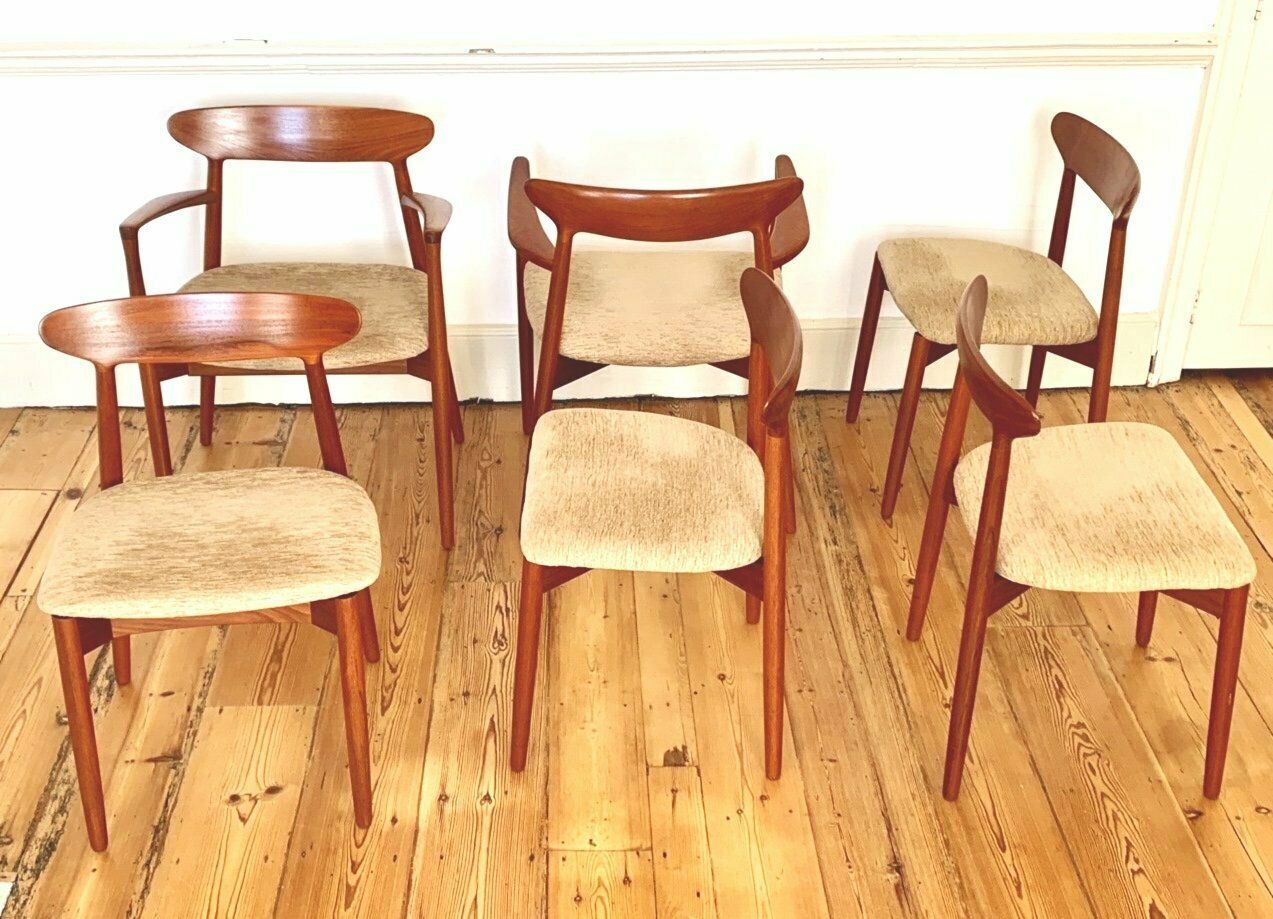 3600.0 Excellent Set Of Six Harry østergaard Teak Model 59 Dining Chairs With 2 Carvers photo