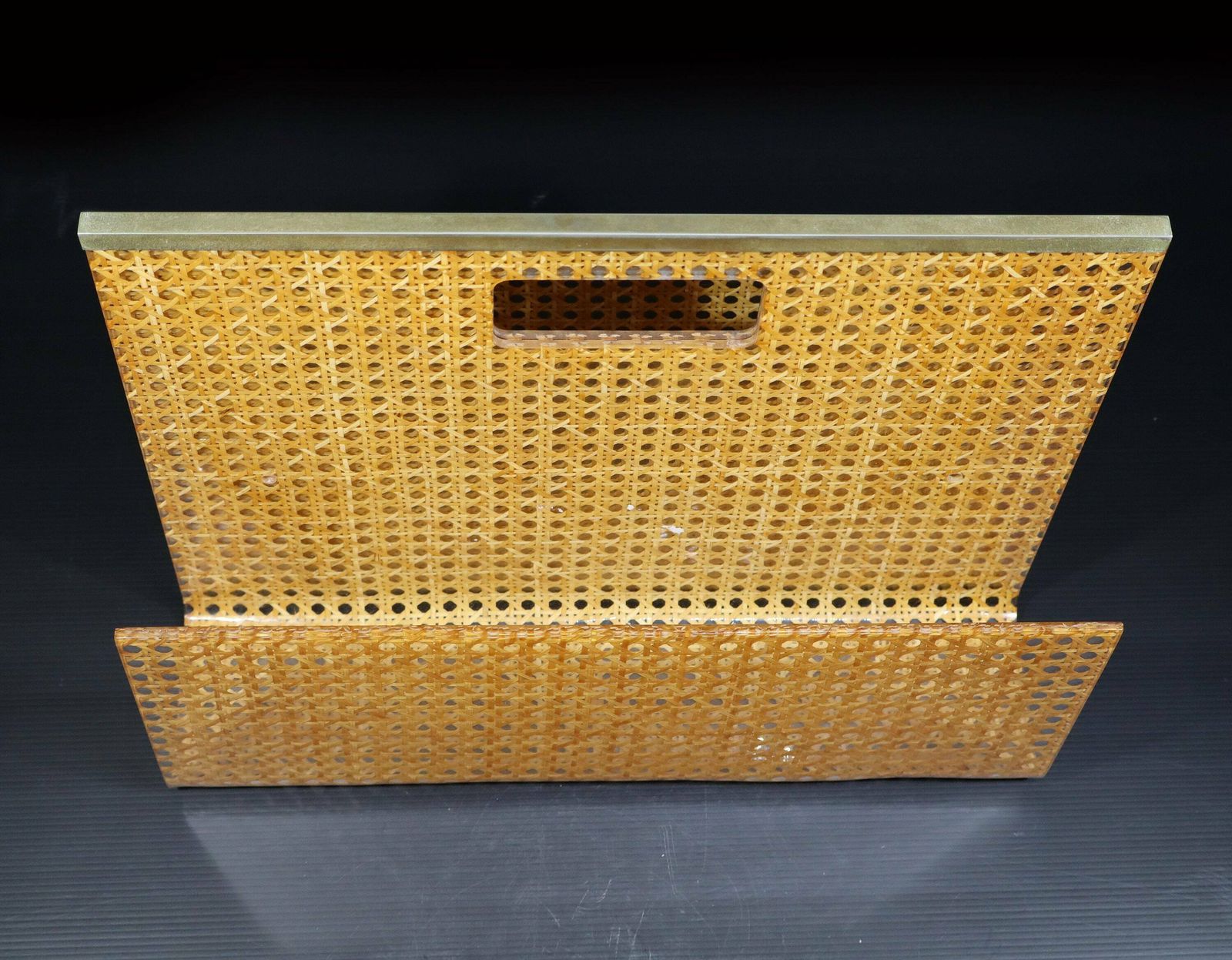 1970s Christian Dior Lucite And Cane Magazine Rack photo 1200.0