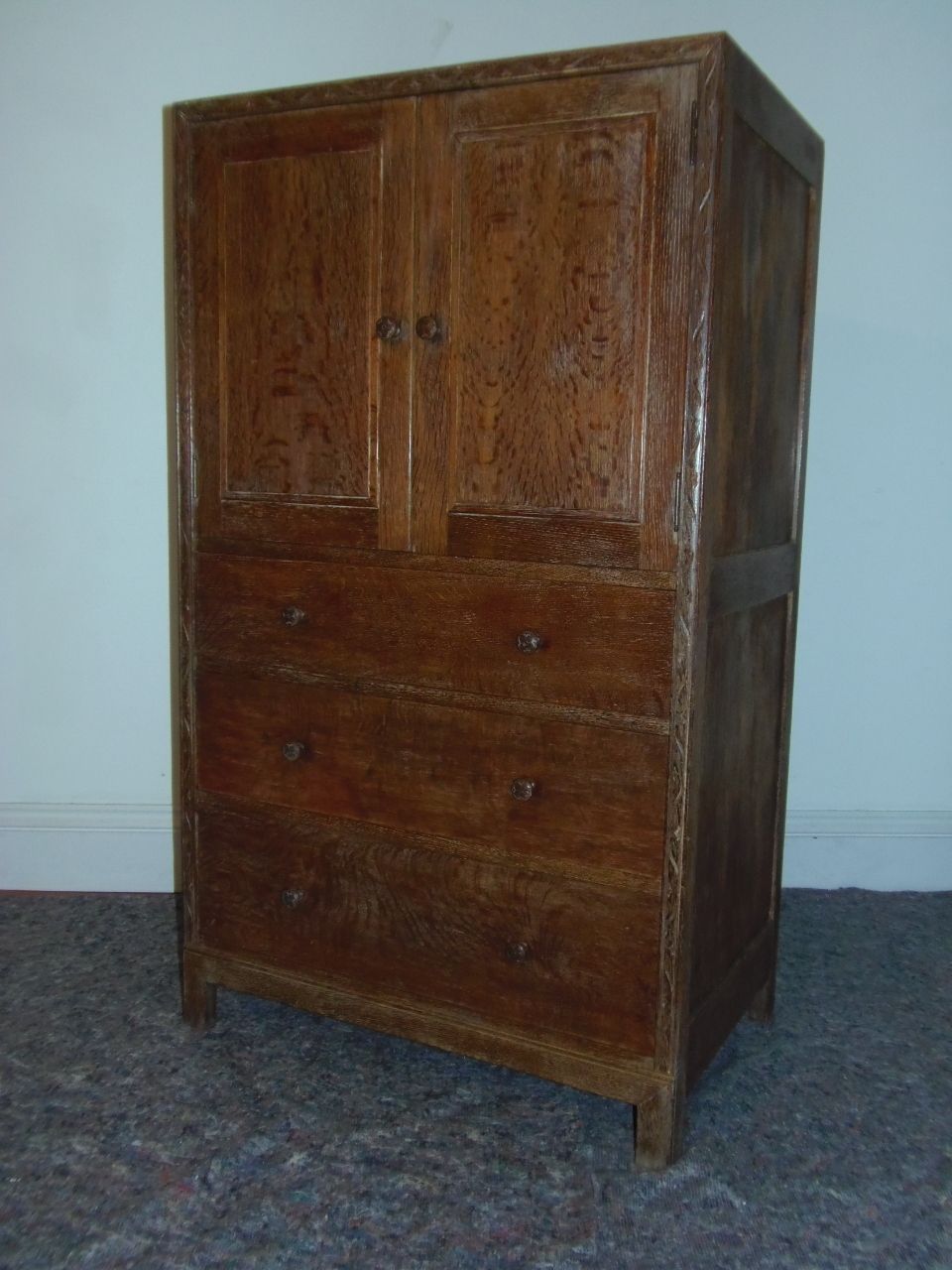 Furniture Heals Tallboy ., 1930s, Oak, Vintage photo