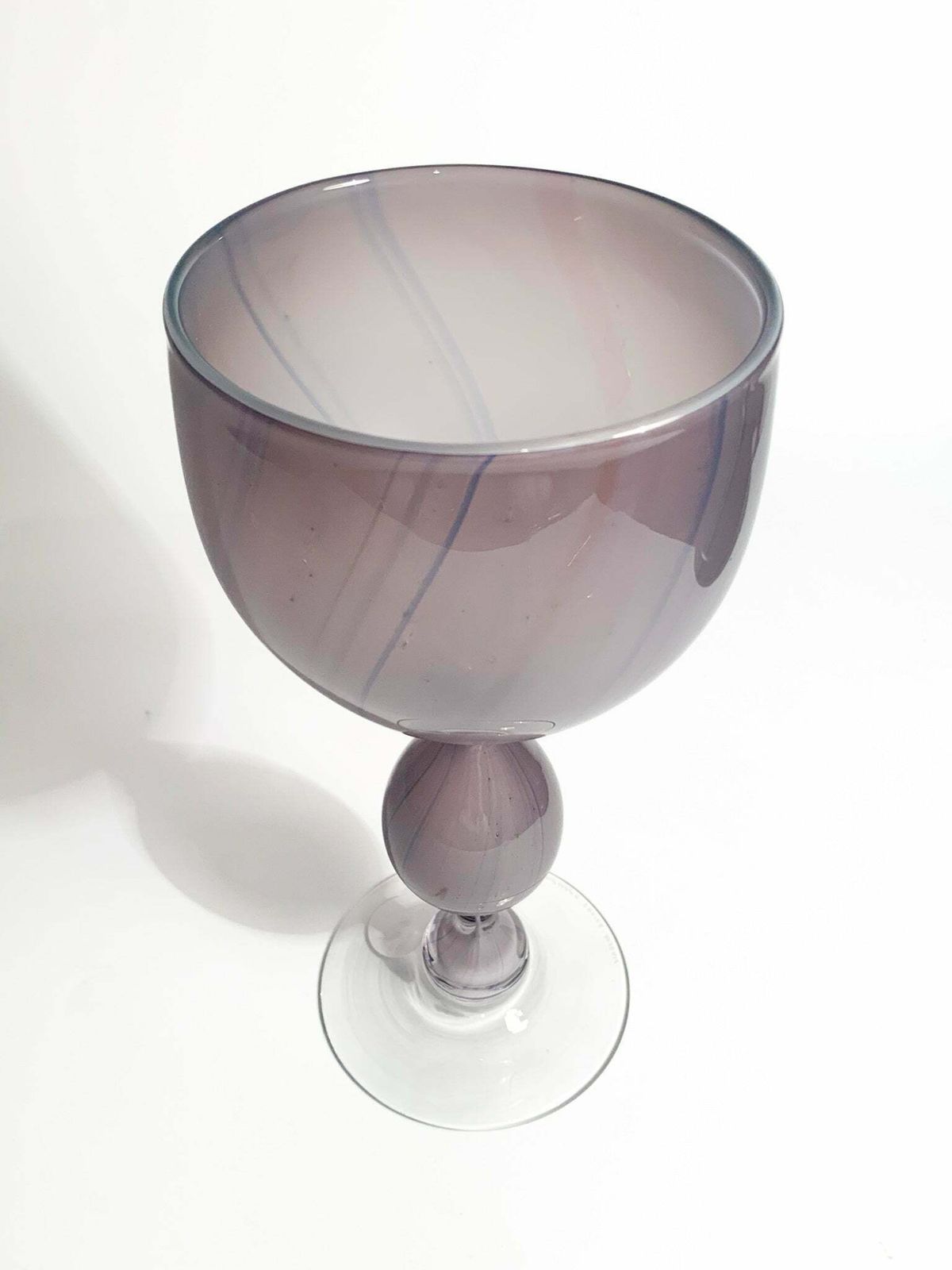 Purple Hourglass Shaped Blown Glass Goblet By Kosta Edenfalk From The 1990s photo buy