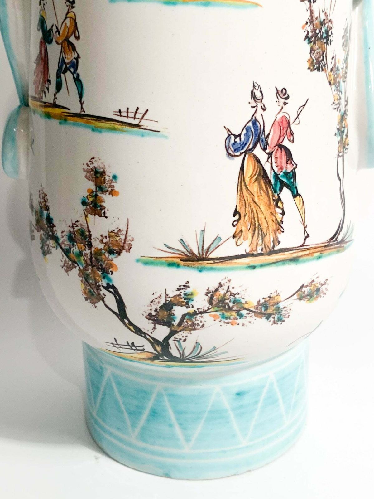 Italian Albisola Ceramic Vase Hand Painted 1930s photo for sale