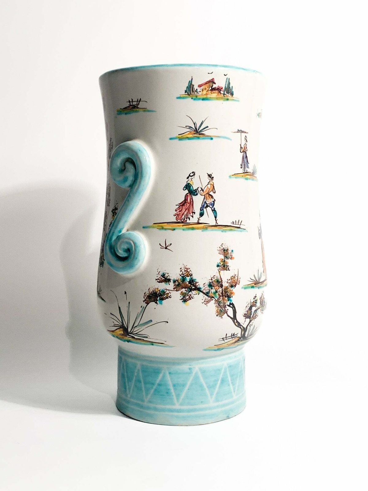 Italian Albisola Ceramic Vase Hand Painted 1930s photo Home Decor