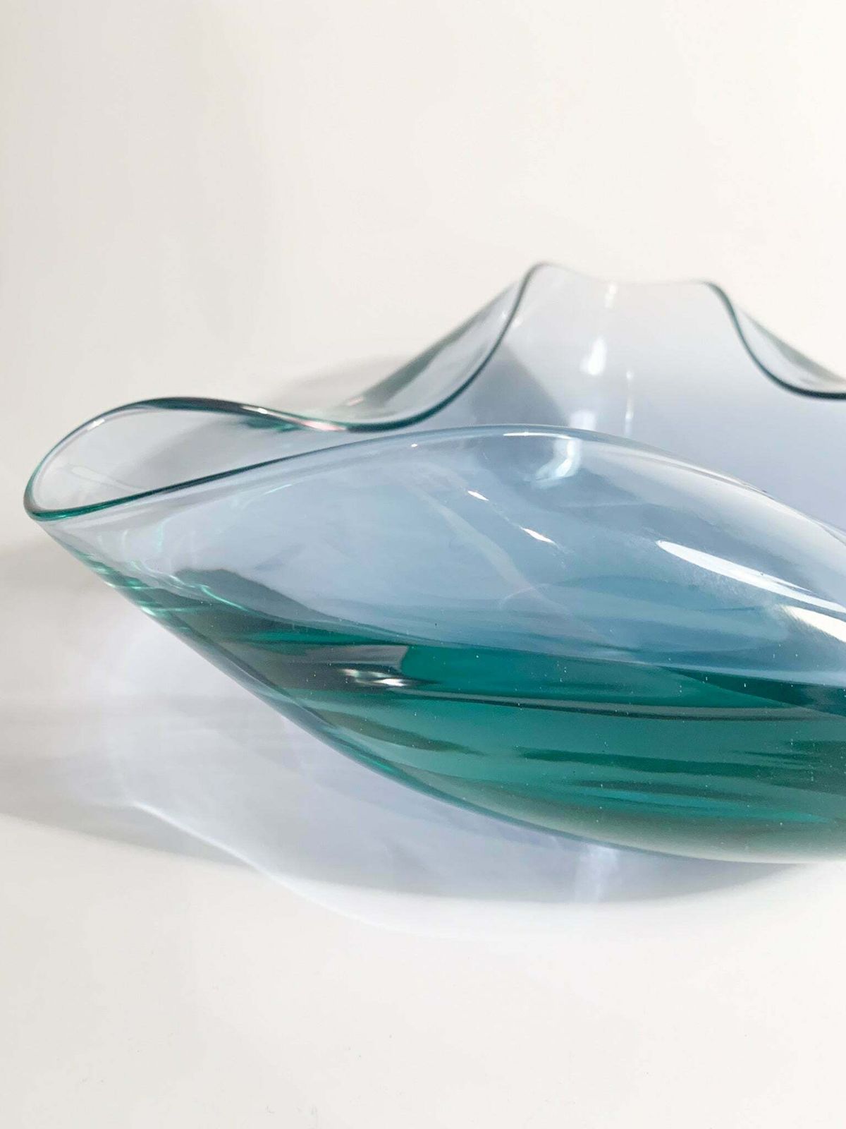 Hand Blown Blue Murano Glass Ashtray From The 1970s photo vinterior
