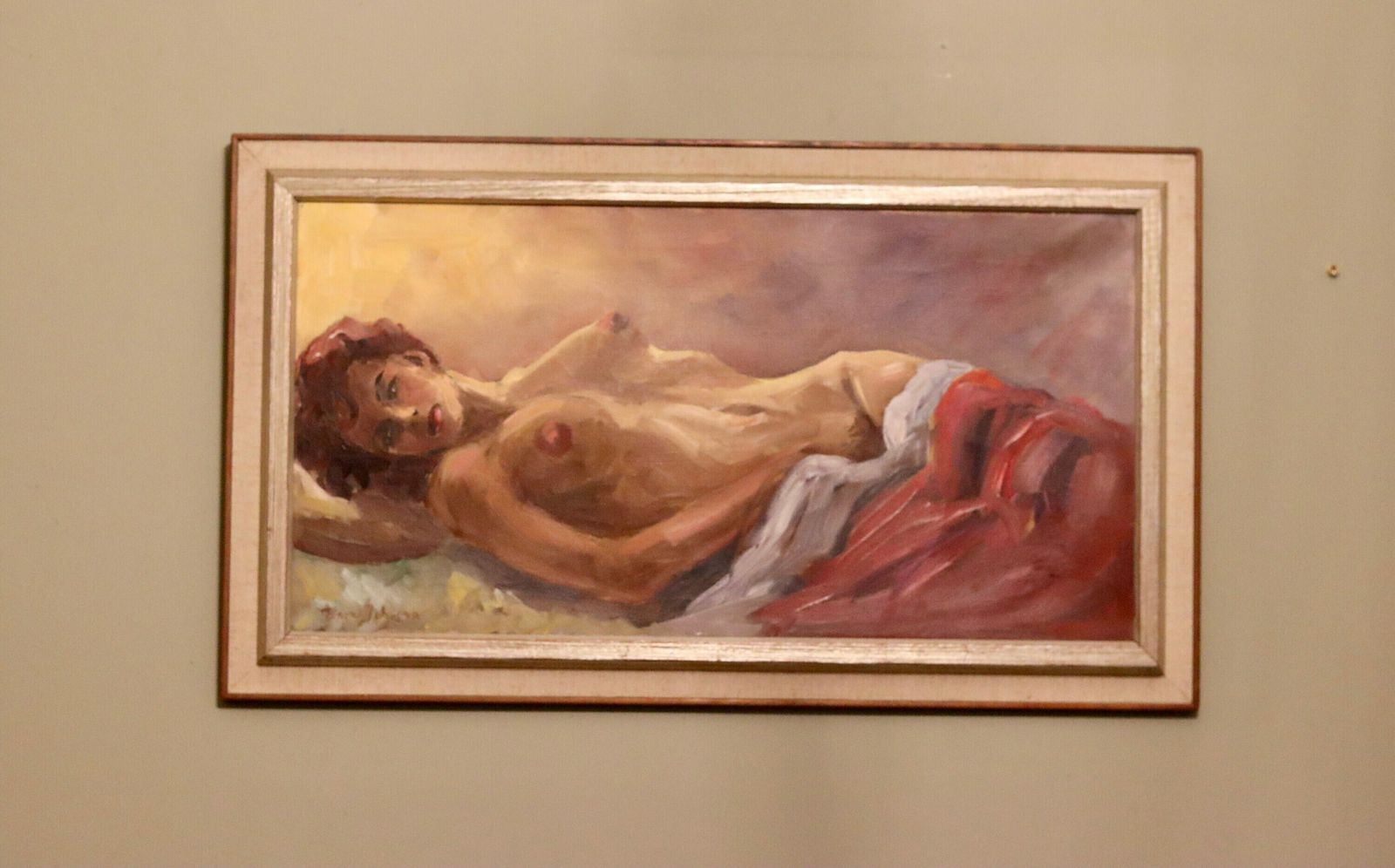 Swedish Modernist Oil Painting By Bernt Johnson Circa 1954 photo vintage