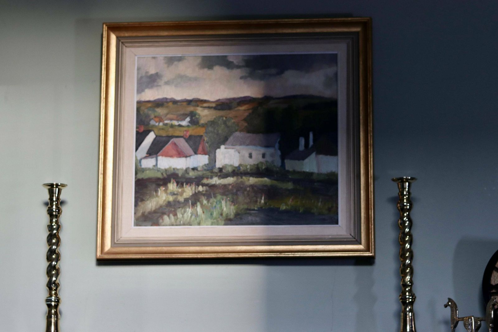 Swedish Modernist Oil Painting photo furniture