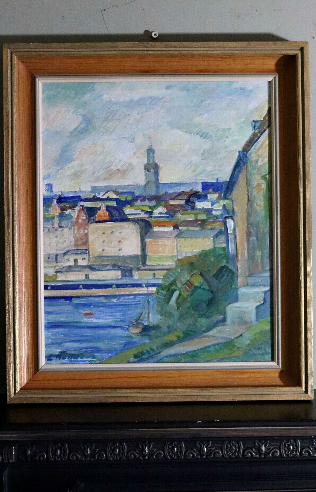 Swedish Modernist Oil Painting By Emil Hellbom (1895 1969). photo 280.0
