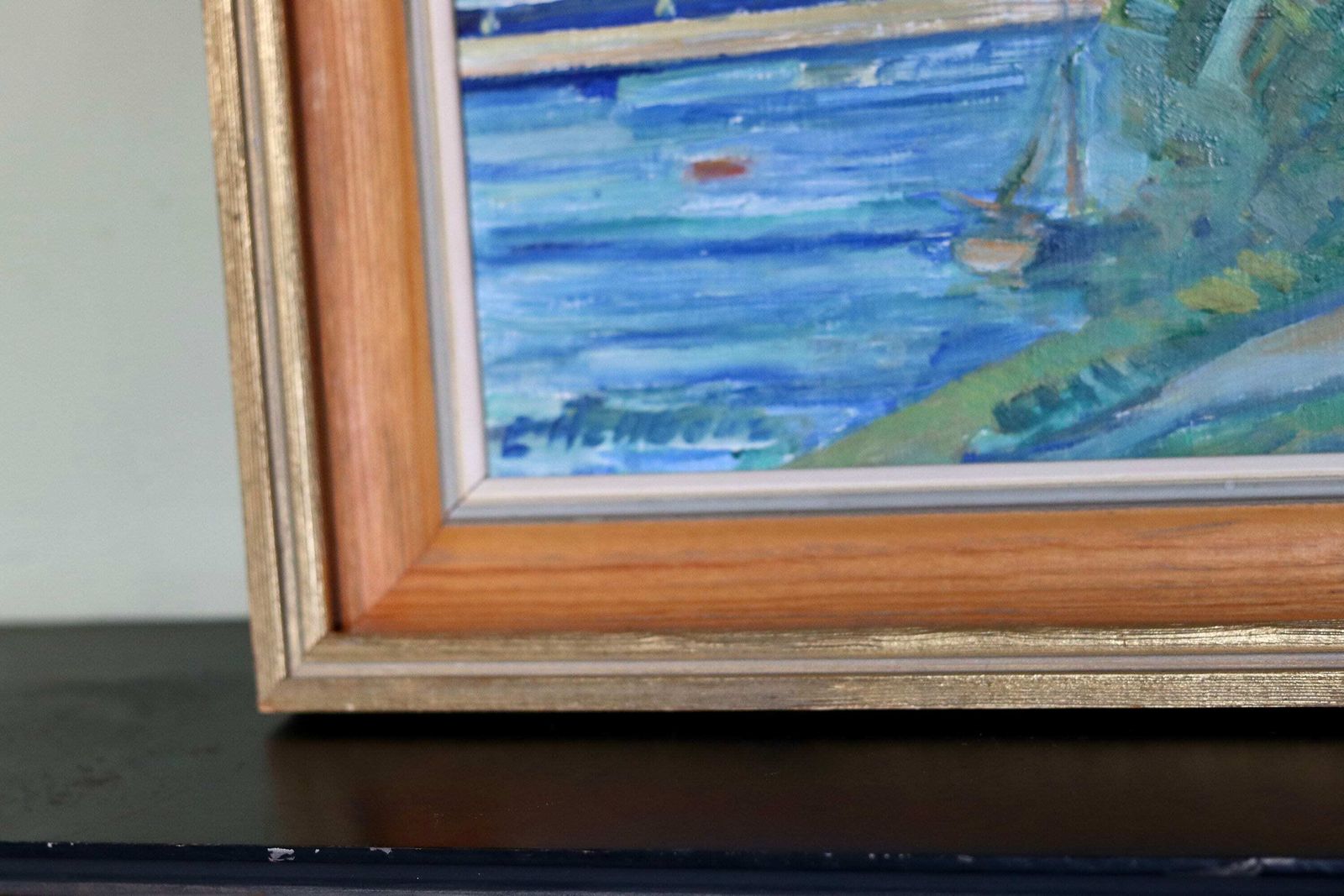 Swedish Modernist Oil Painting By Emil Hellbom (1895 1969). photo vinterior