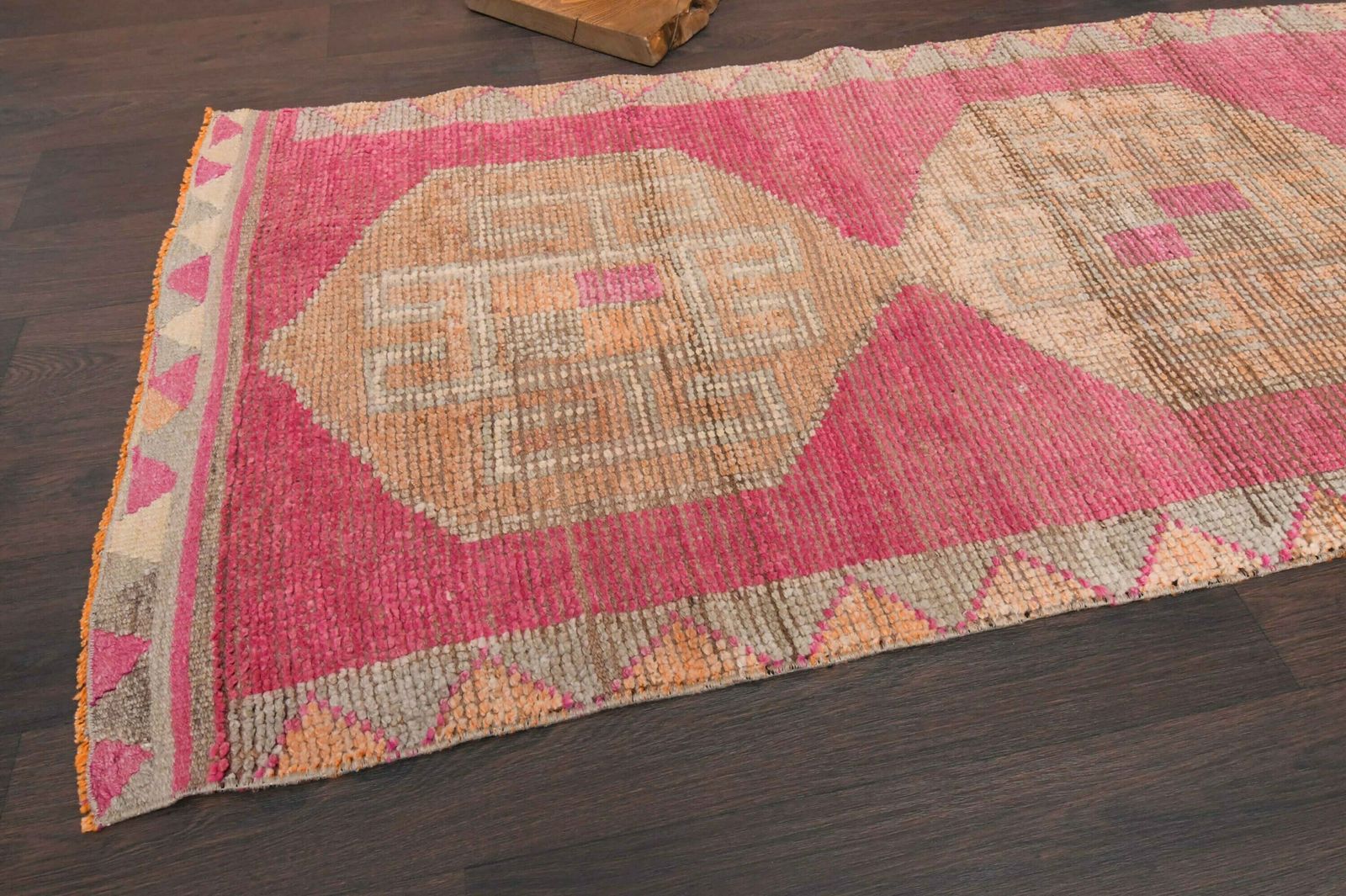Ft Oushak Wool Rug Runner, Turkish Hallway Rug, Antique Rug, Anatolian Rug, Rug, Kitchen Rug, Bedroom Rug, Kids Room Rug photo for sale