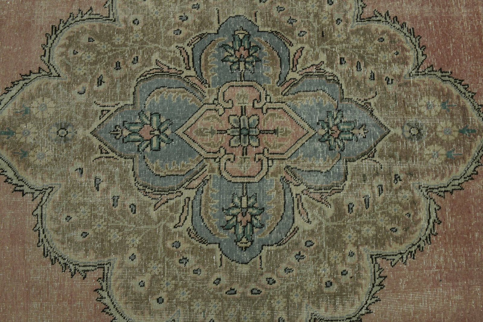 Faded Pink Green Blue Rug, Handmade Turkish Rug, Oversized Rug, Area Rug, Minimalist Rug, Extra Large Rug, Dining Room Rug photo vintage
