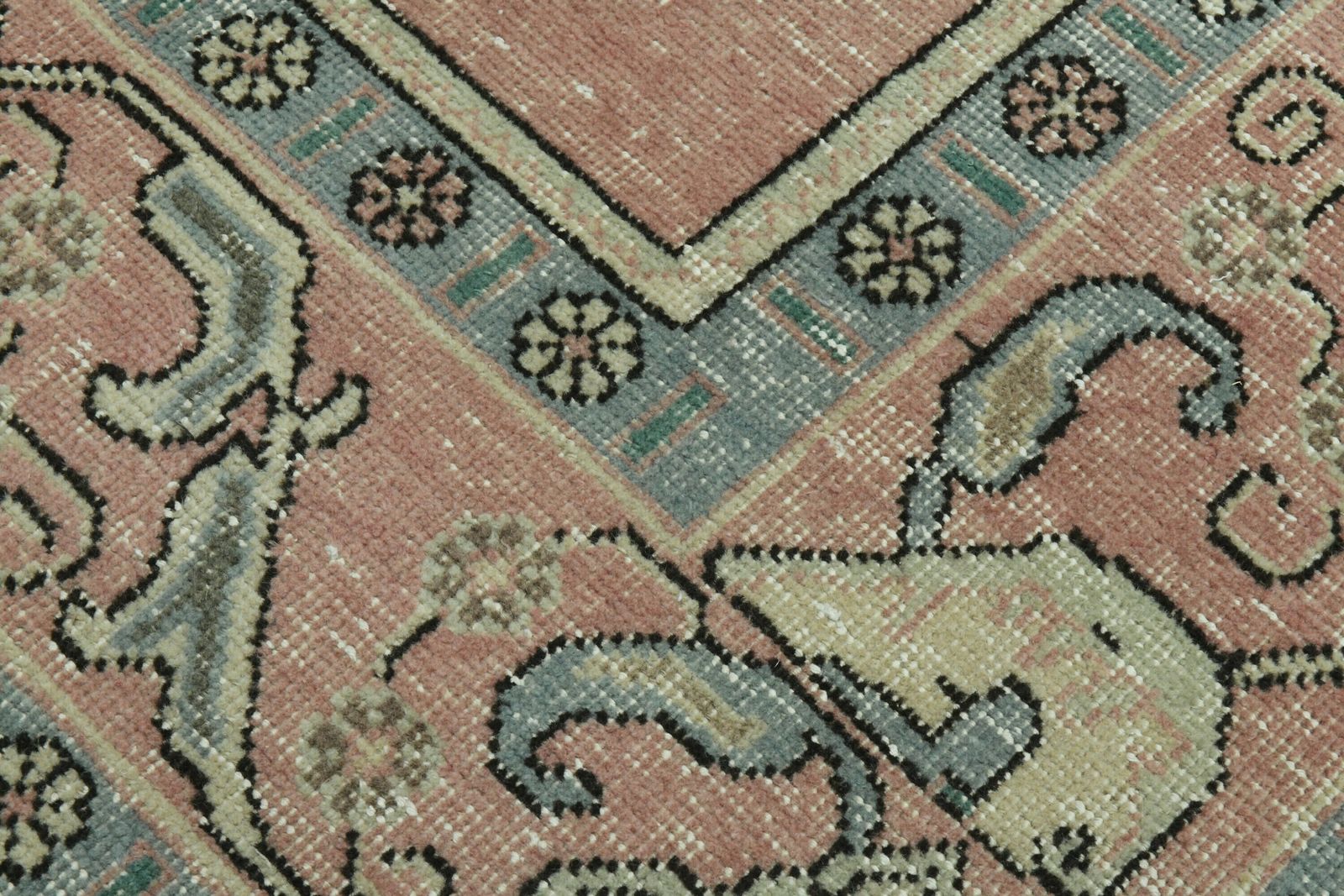 photo for sale Faded Pink Green Blue Rug, Handmade Turkish Rug, Oversized Rug, Area Rug, Minimalist Rug, Extra Large Rug, Dining Room Rug