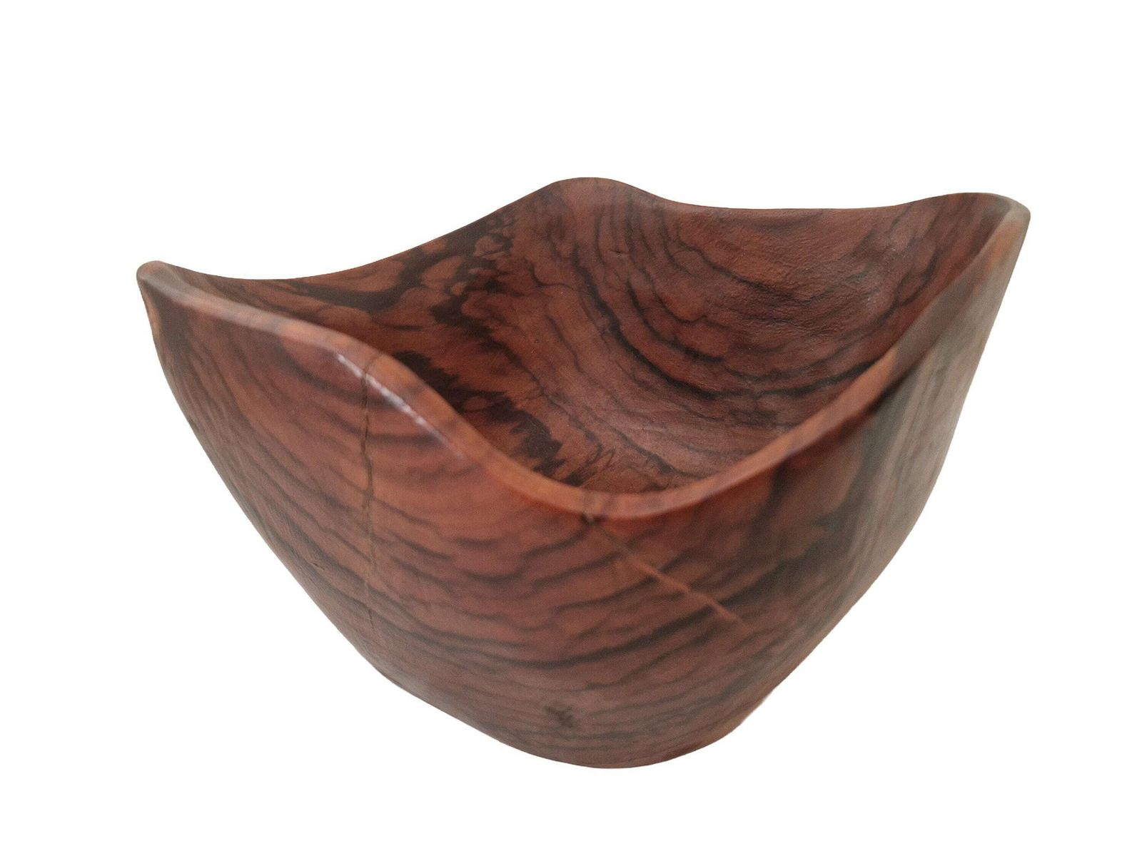 Olive Wood Salad Bowl By Galerie De St Paul Art Studios, 1960s Decorative Basket, Mid Century Modern Home Decor photo vintage