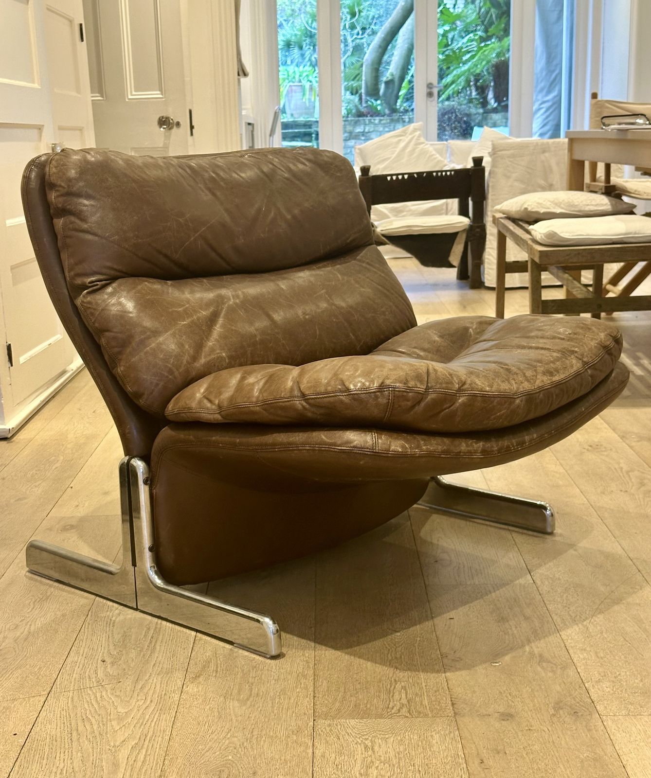 Vintage Armchair In Brown Leather, Vitelli And Ammannati For Brunati 70/80 photo 1900.0