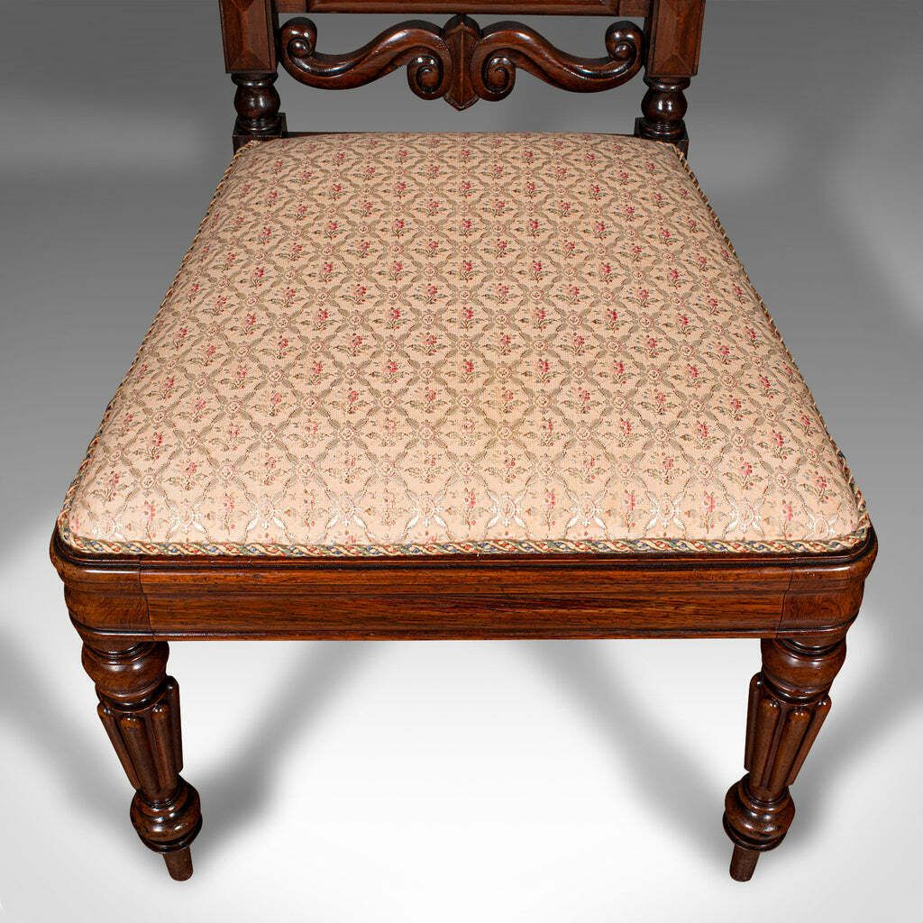 photo furniture Antique Morning Room Chair, English, Silk Cotton, Side Seat, William IV, C.1835