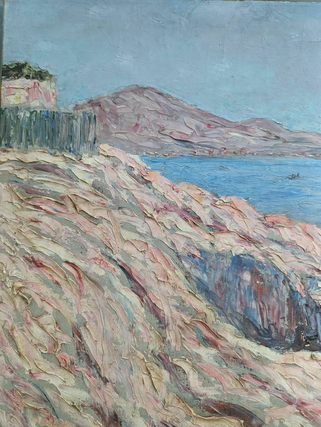 Oil On Marine Pointillist Canvas By Henri Grallan photo Art