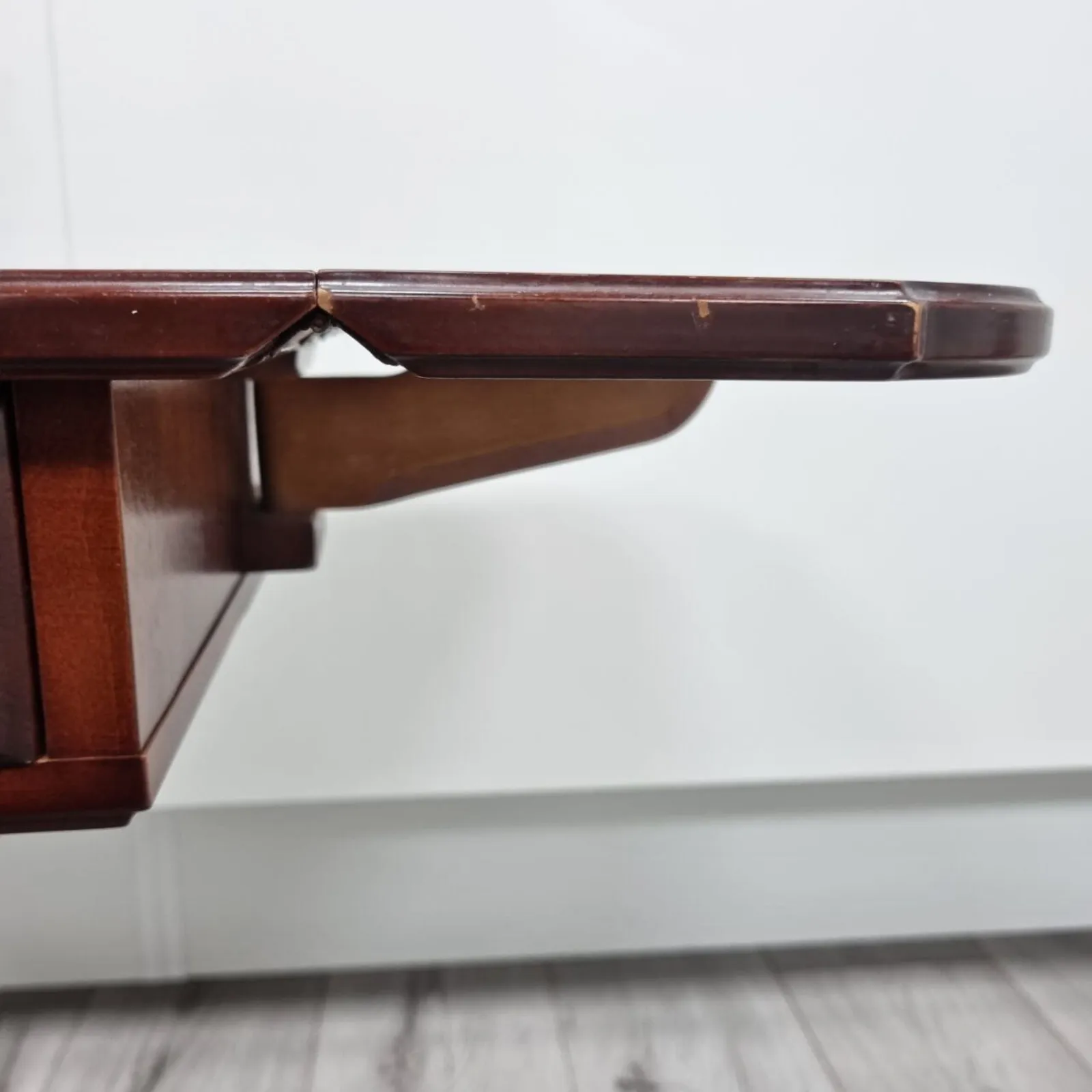 Pair Of Antique Flamed Hardwood Extending Side Tables With Lion Paw Castors And Double Sided Drawers photo vinterior
