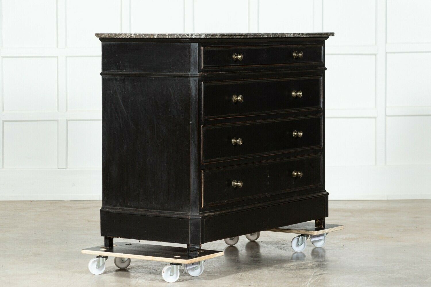  19thc French Ebonised Walnut Commode photo for sale
