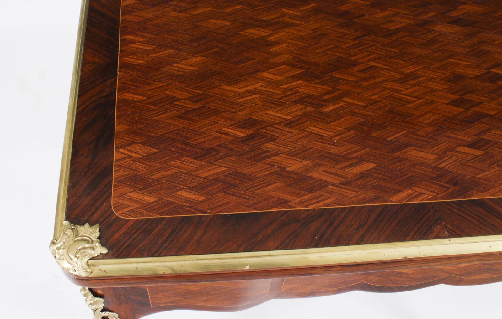 Antique French Burr Walnut Parquetry Card  Backgammon Table  19th Century photo vinterior