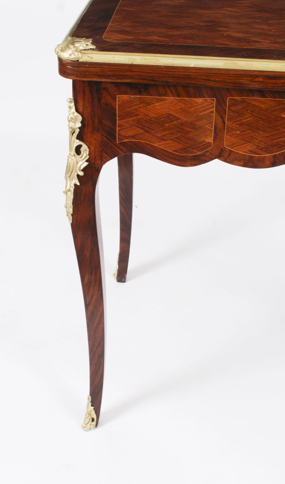 Antique French Burr Walnut Parquetry Card  Backgammon Table  19th Century photo vintage