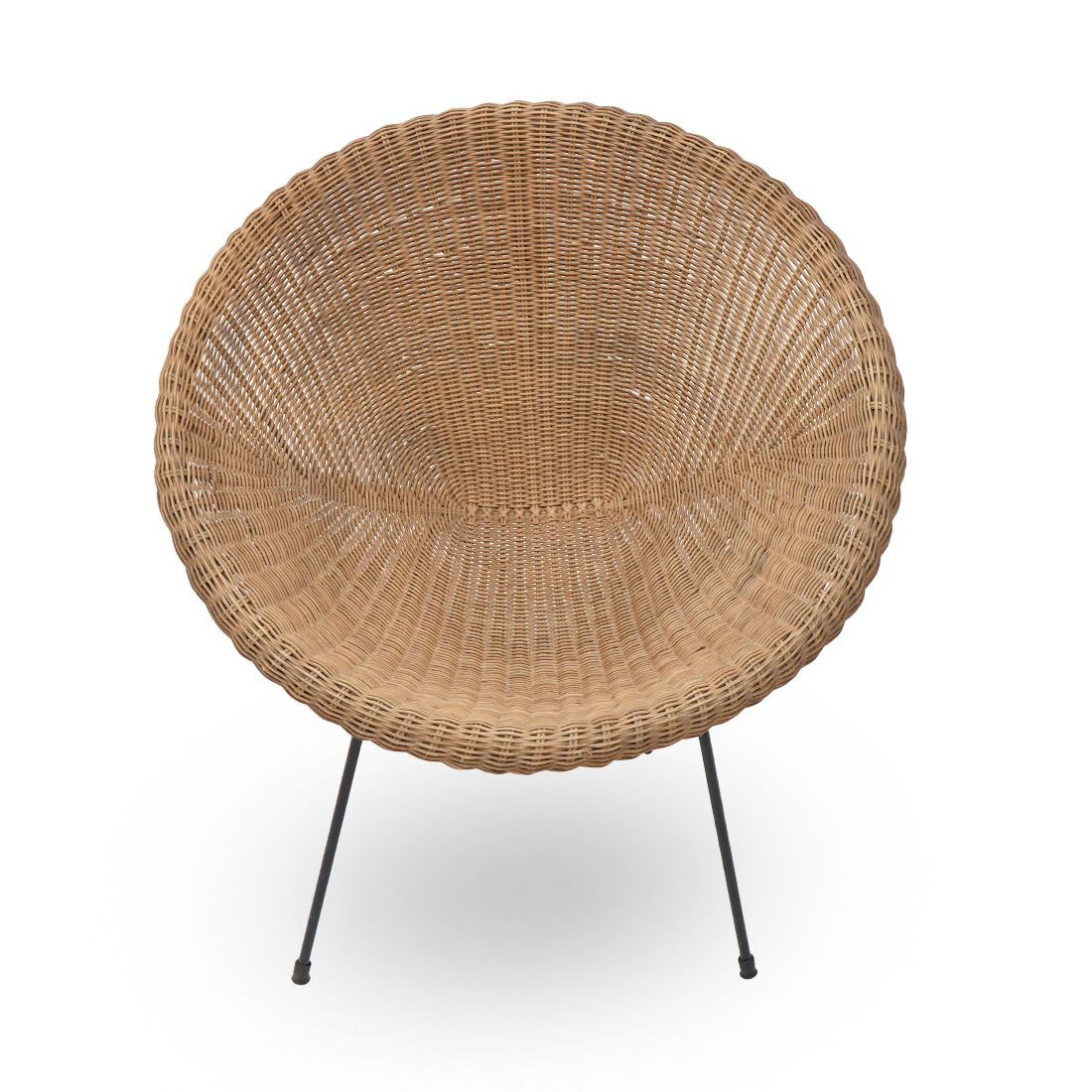 Woven Rattan Armchair, 1950s photo 560.0