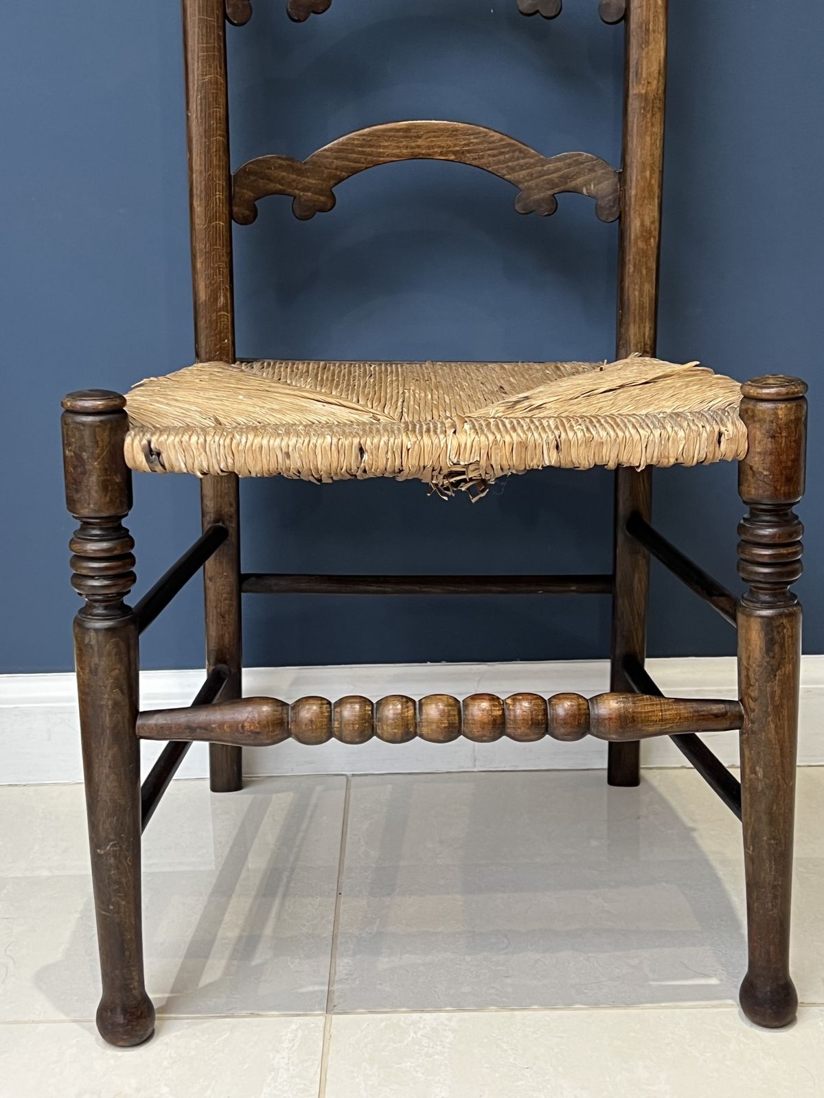 Antique Oak Country House Ladder Back Chair photo furniture