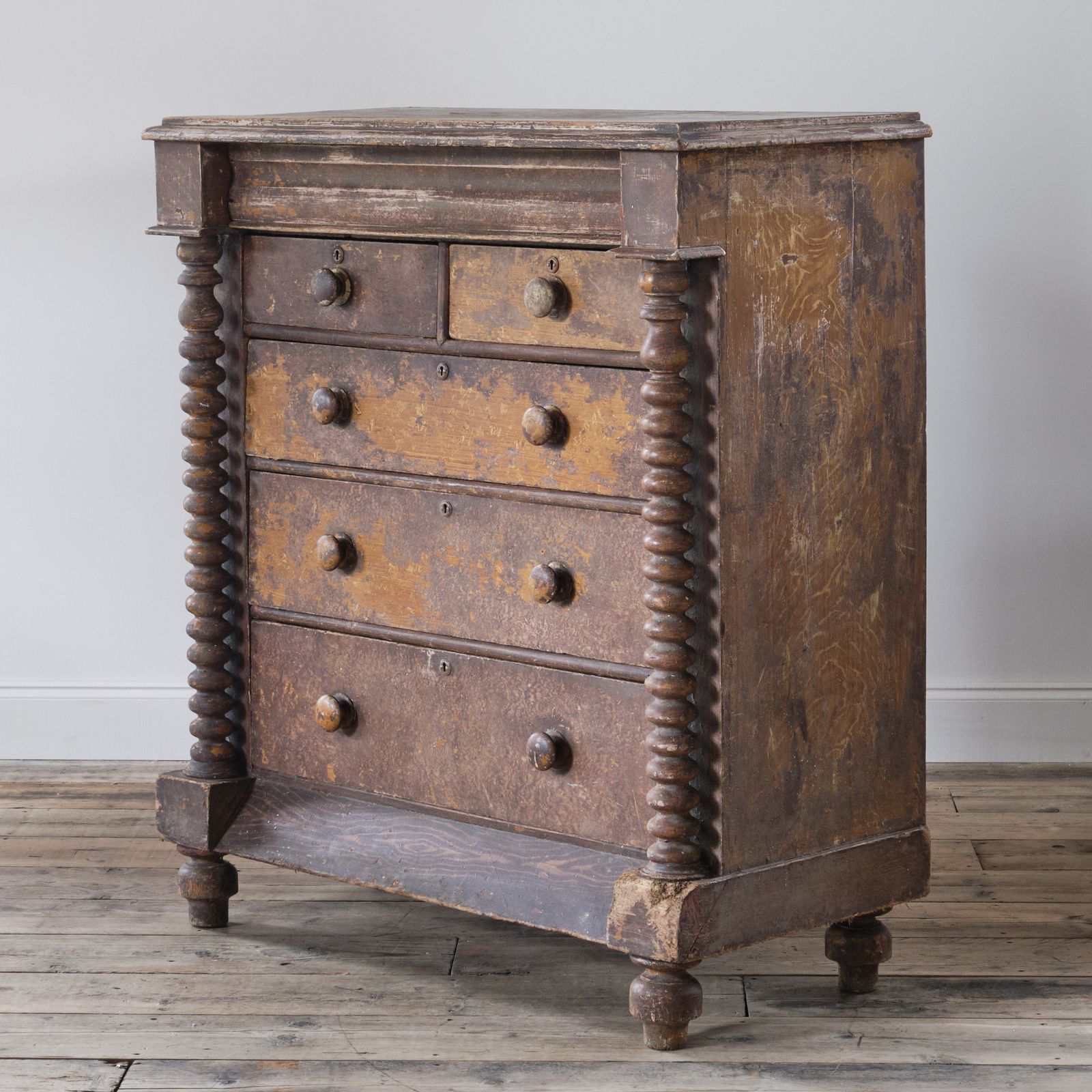 19th Century Scottish Painted Pine Chest Of Drawers photo Furniture