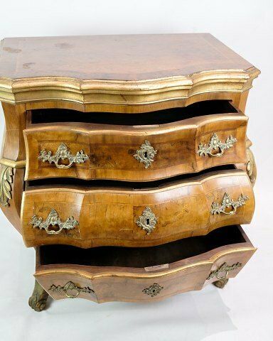 photo furniture Rococo Chest Of Drawers In Walnut, Danish Design From 1880s