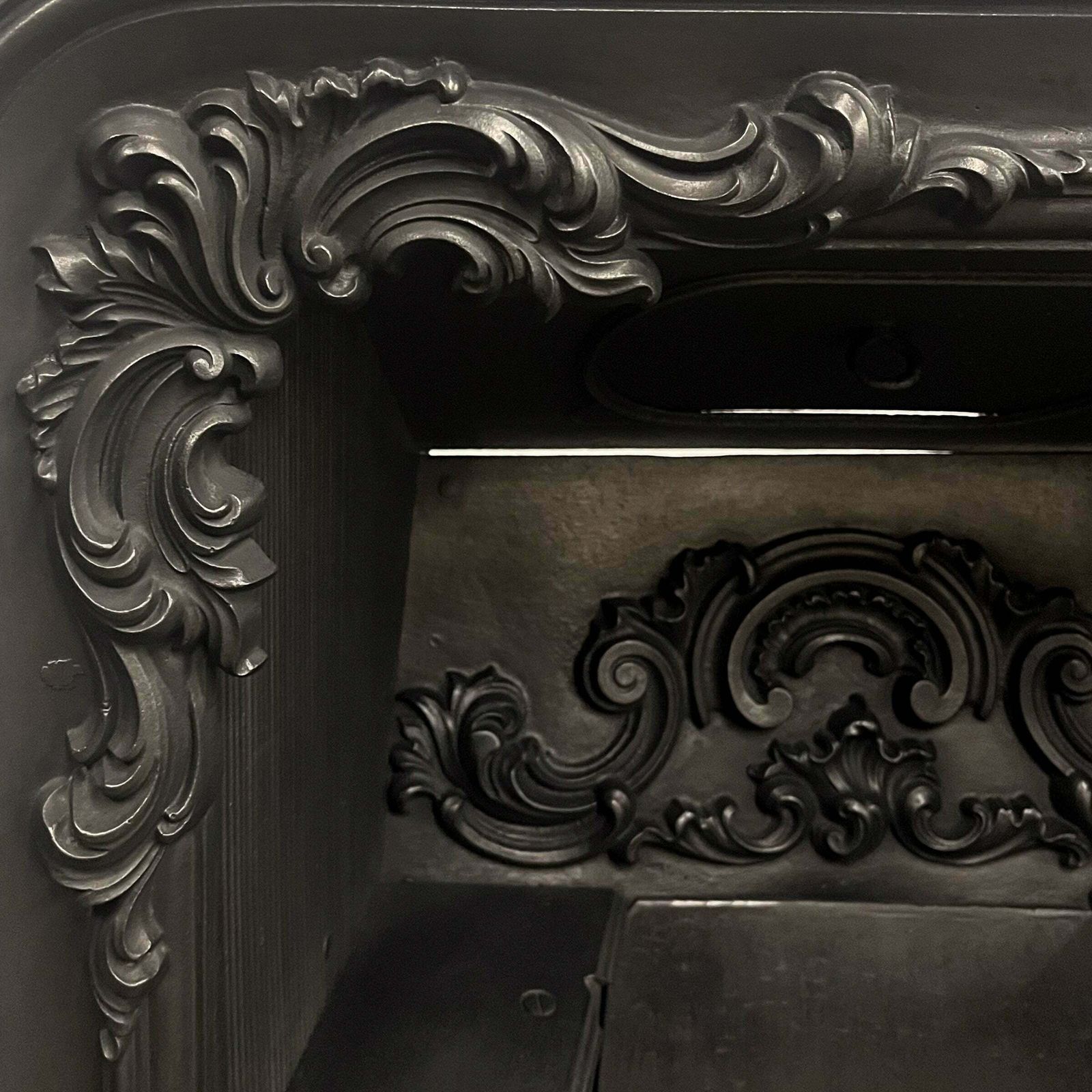 Antique Floral Georgian Cast Iron Hob Grate Insert photo vinterior