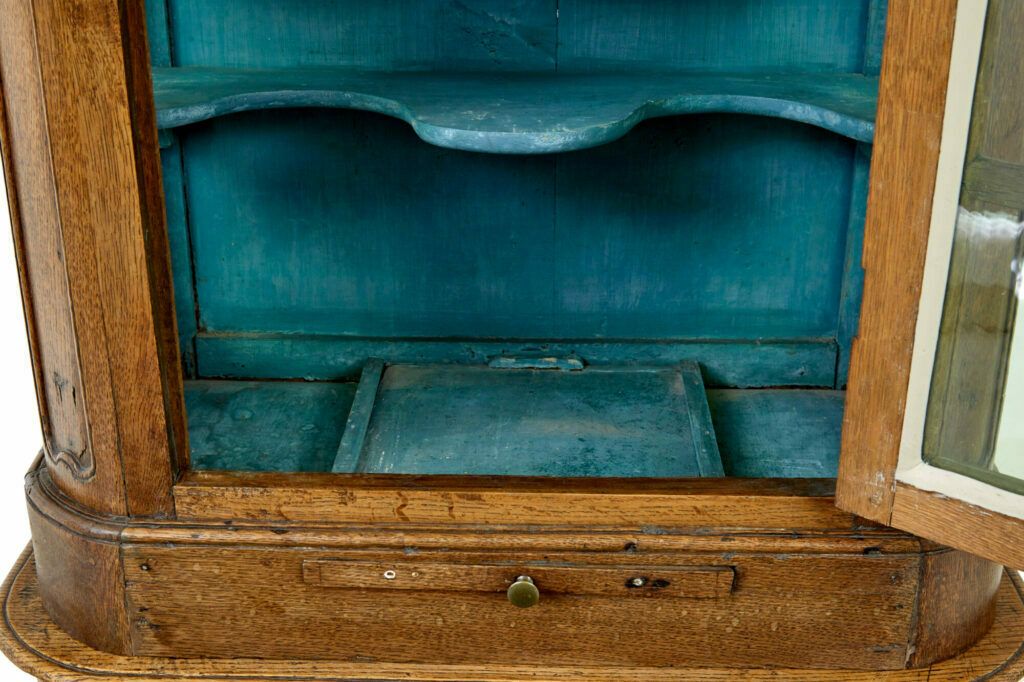 Mid 19th Century Glazed Carved Oak Liège Cabinet photo Furniture