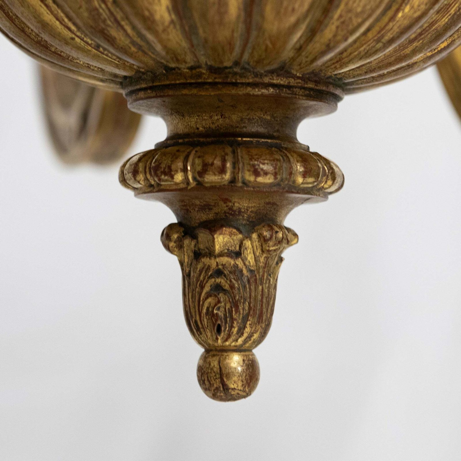 Large Antique Italian Giltwood 19th Century 8 Arm Chandelier photo vintage