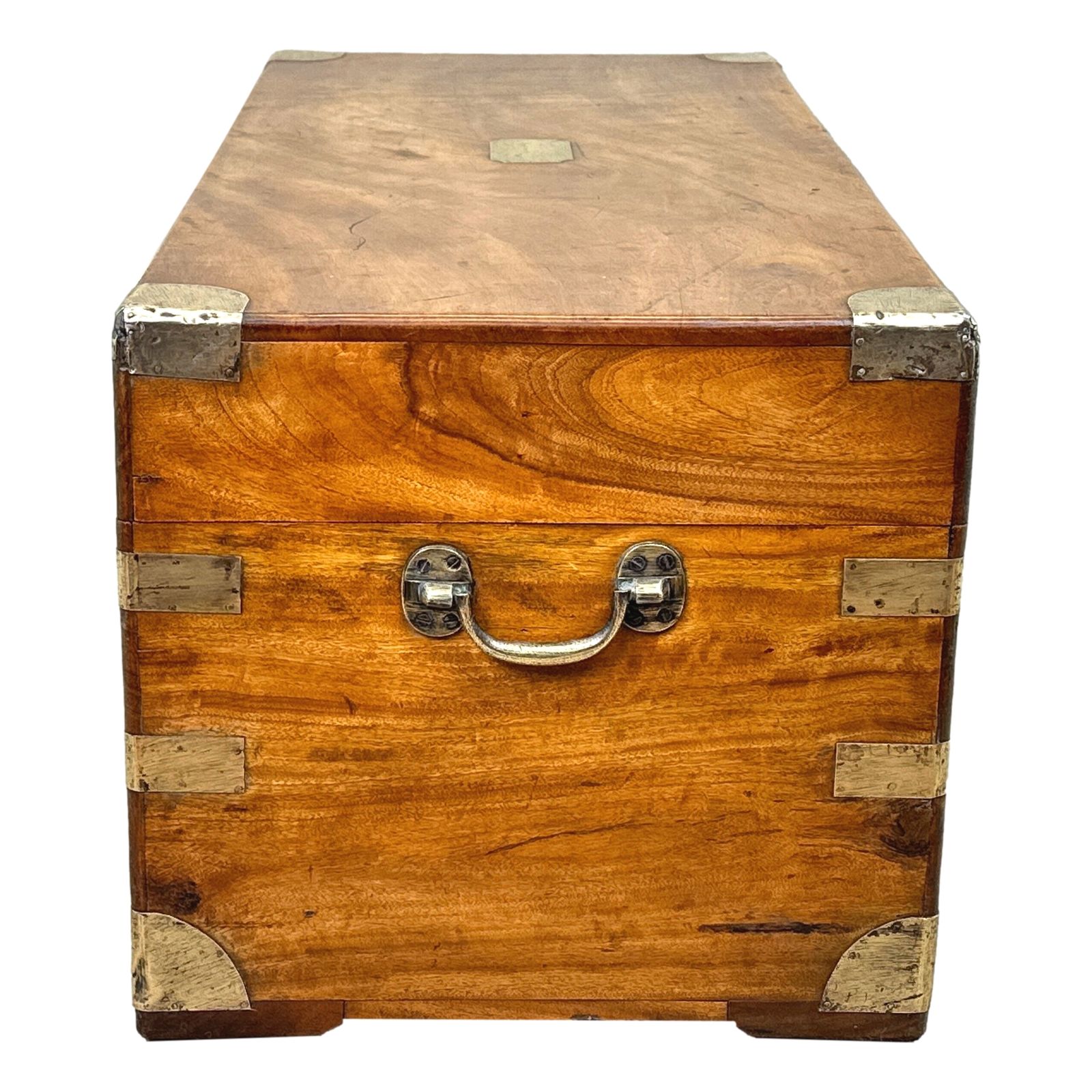 Small 19th Century Camphor Wood Campaign Trunk (England, Circa 1860) photo for sale