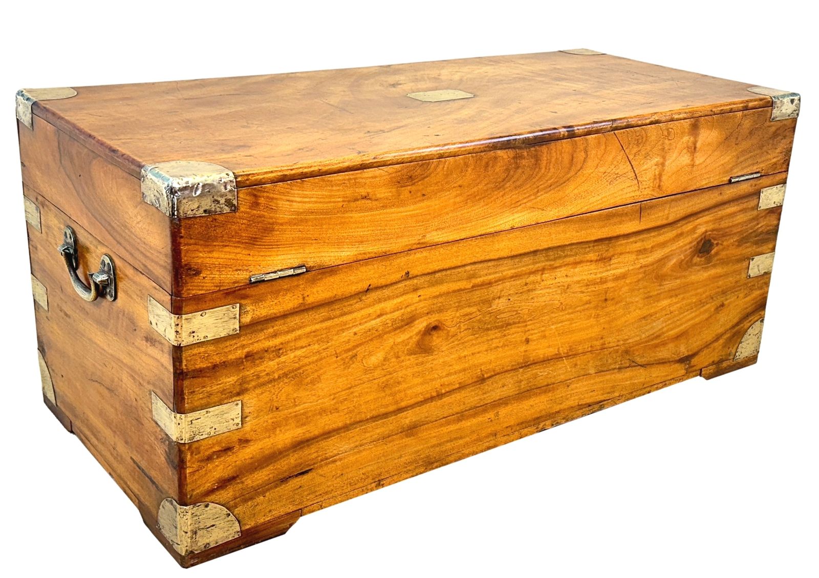 photo for sale Small 19th Century Camphor Wood Campaign Trunk (England, Circa 1860)
