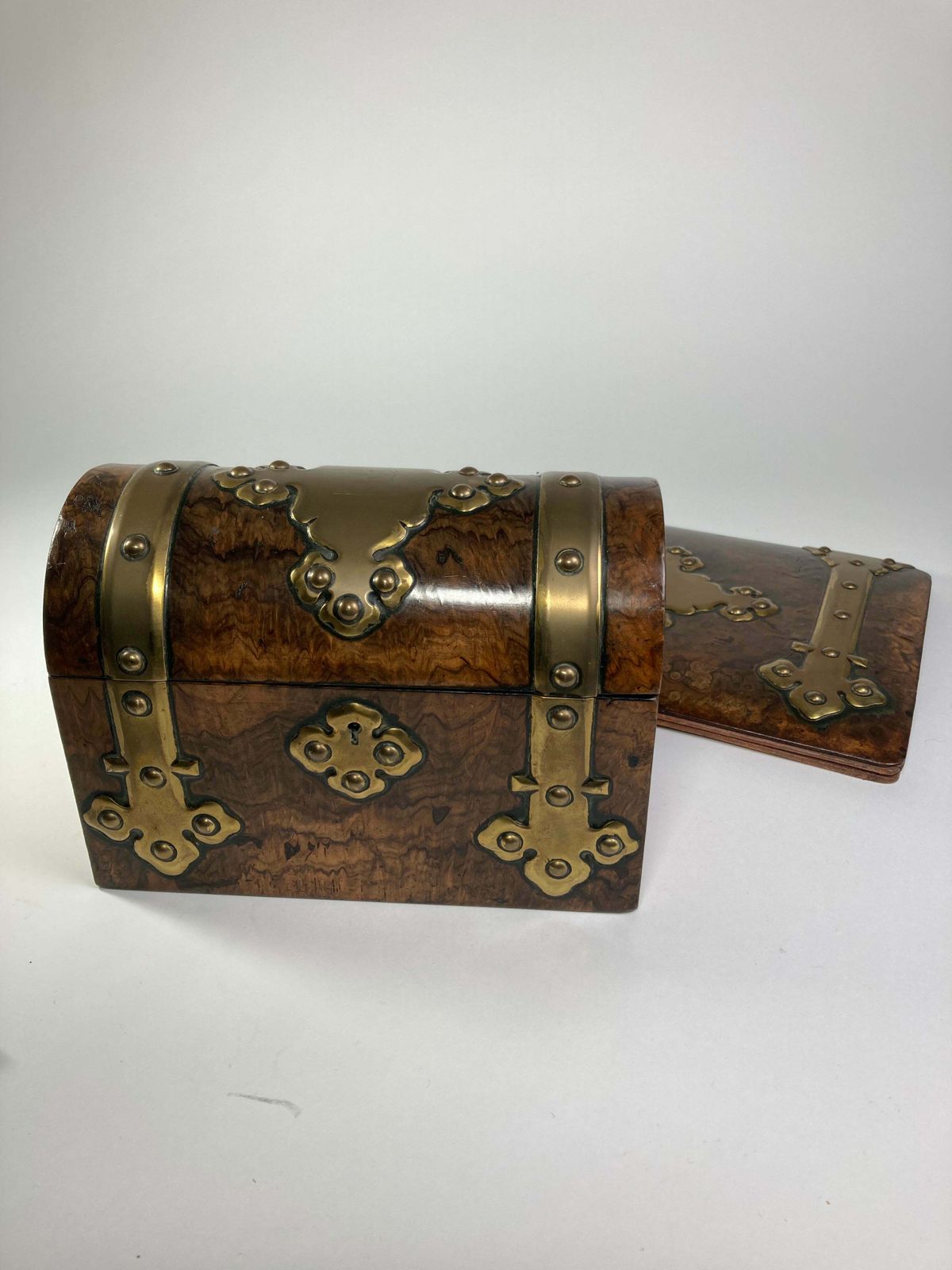 Charles Asprey Walnut And Brass Stationary Box & Blotter photo furniture