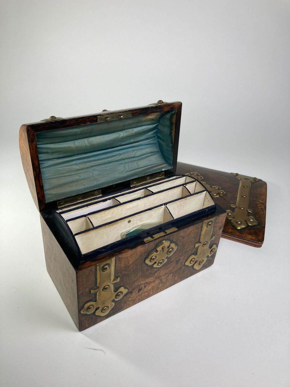 Charles Asprey Walnut And Brass Stationary Box & Blotter photo 625.0