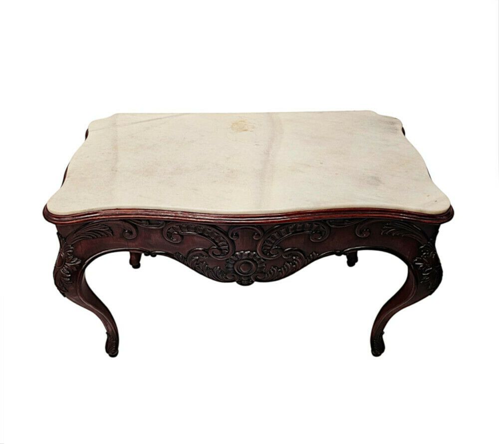photo furniture A Very Rare Pair Of 19th Century Carrara White Marble Top Console Tables