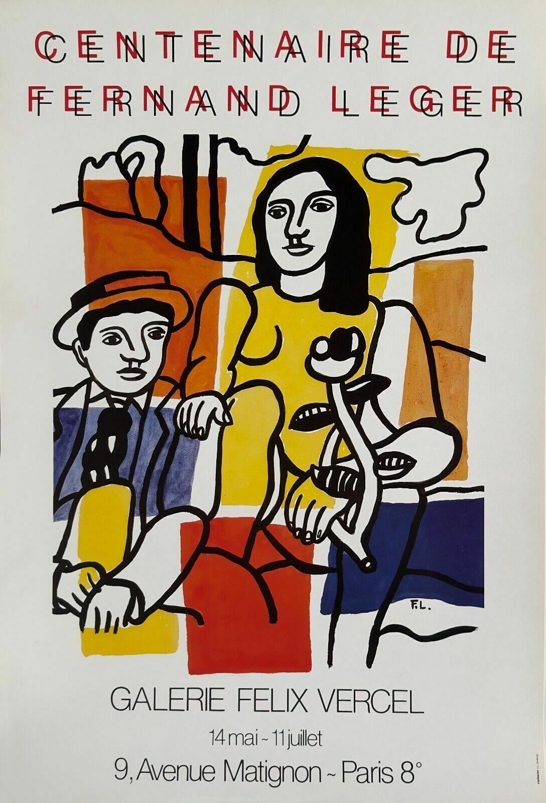 Vintage Poster Fernand Leger Expo Paris 1981 Felix Vercel