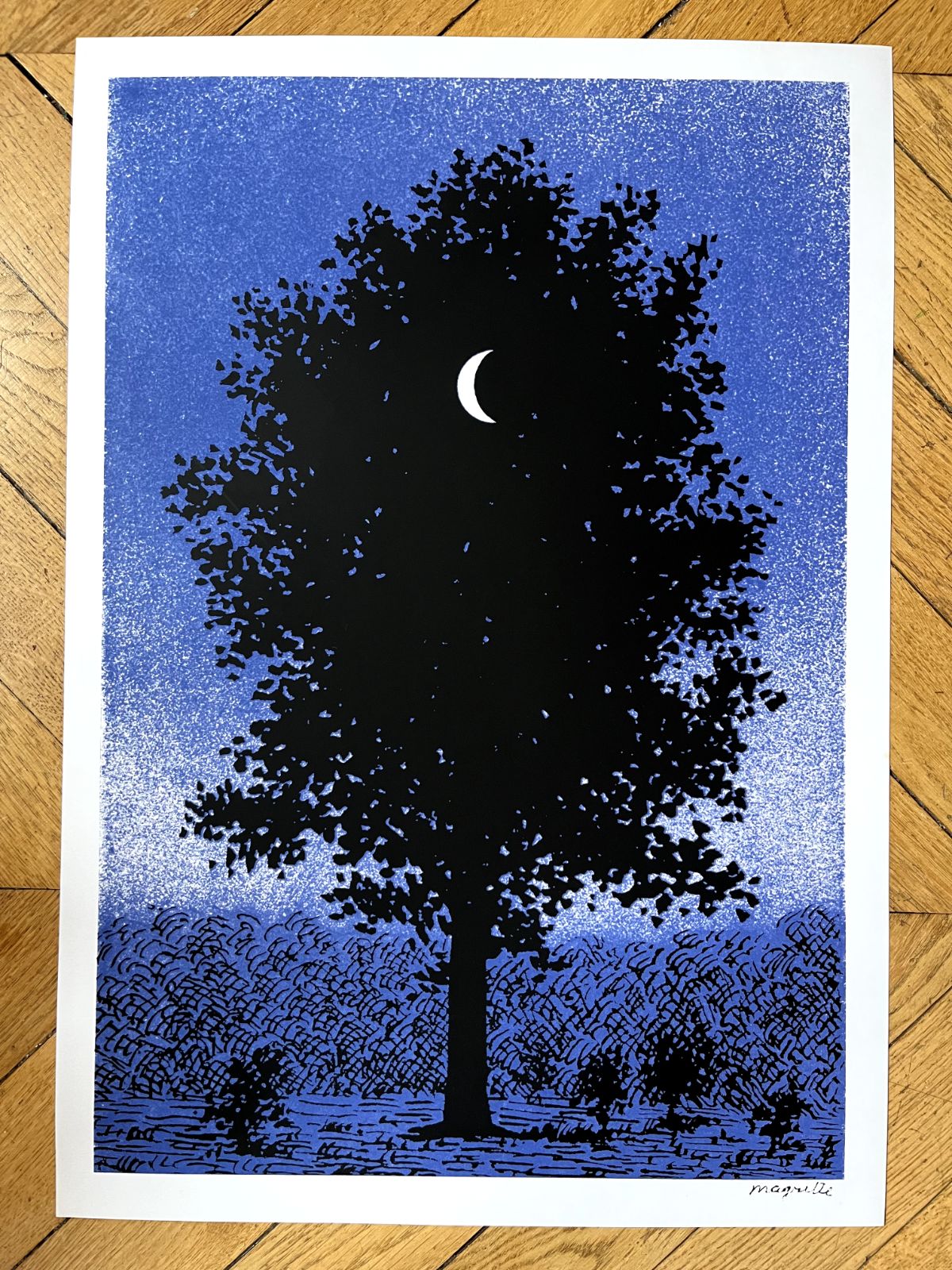 René Magritte   Beautiful Silkscreen Reproduction 16 September 1956 Circa 1970