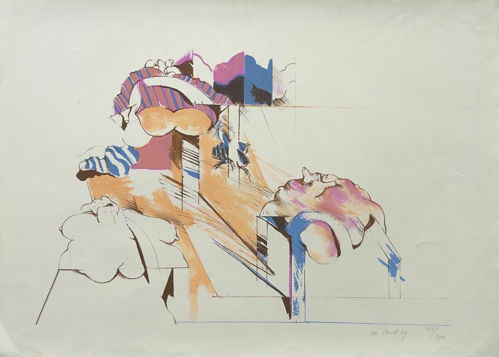 Pierre Van Soest Lithograph Signed Lithograph Signed 1972 Prent 190 Dutch Art