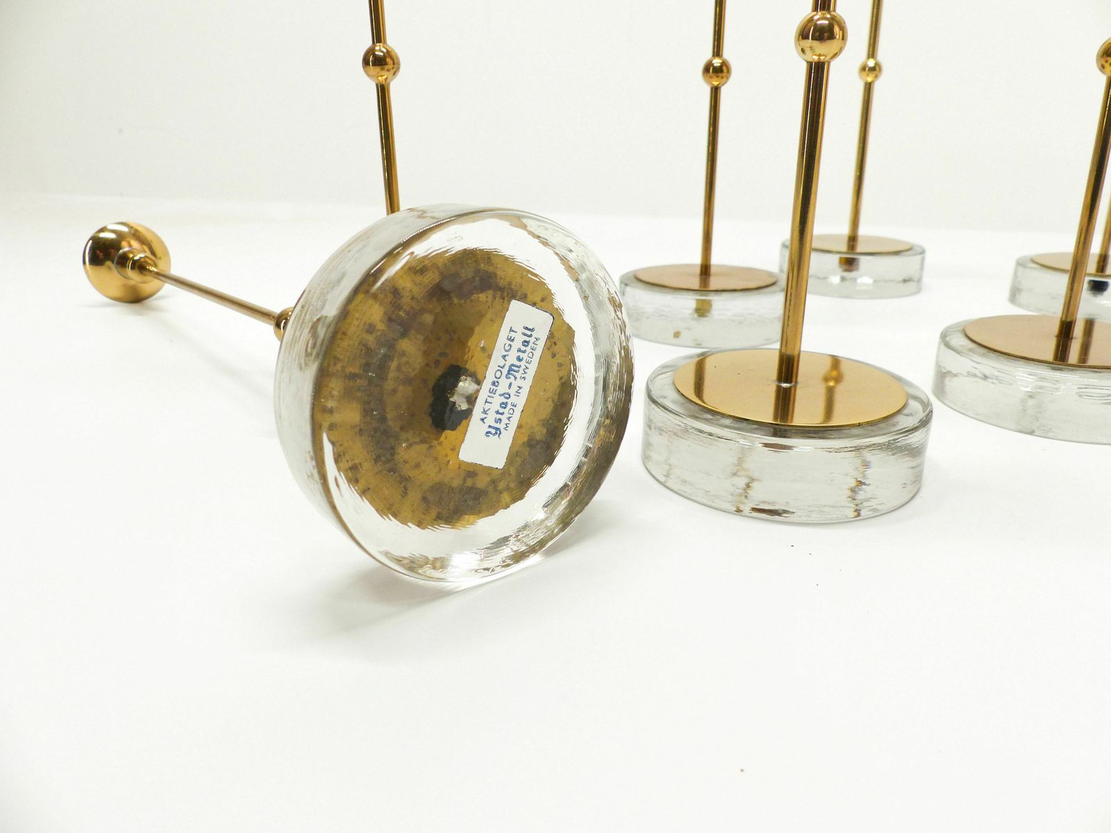 Set Of 8 Scandinavian Candlesticks Gunnar Ander For Ystad Metall 1960 photo 1500.0