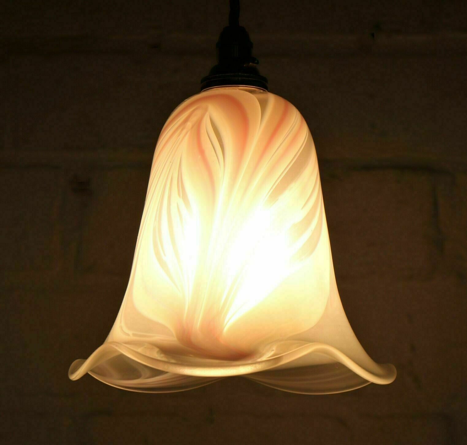 Ceiling Light Adrian Sankey Glass Pendant Marbled Pink Vintage Glass Antique 2 photo furniture