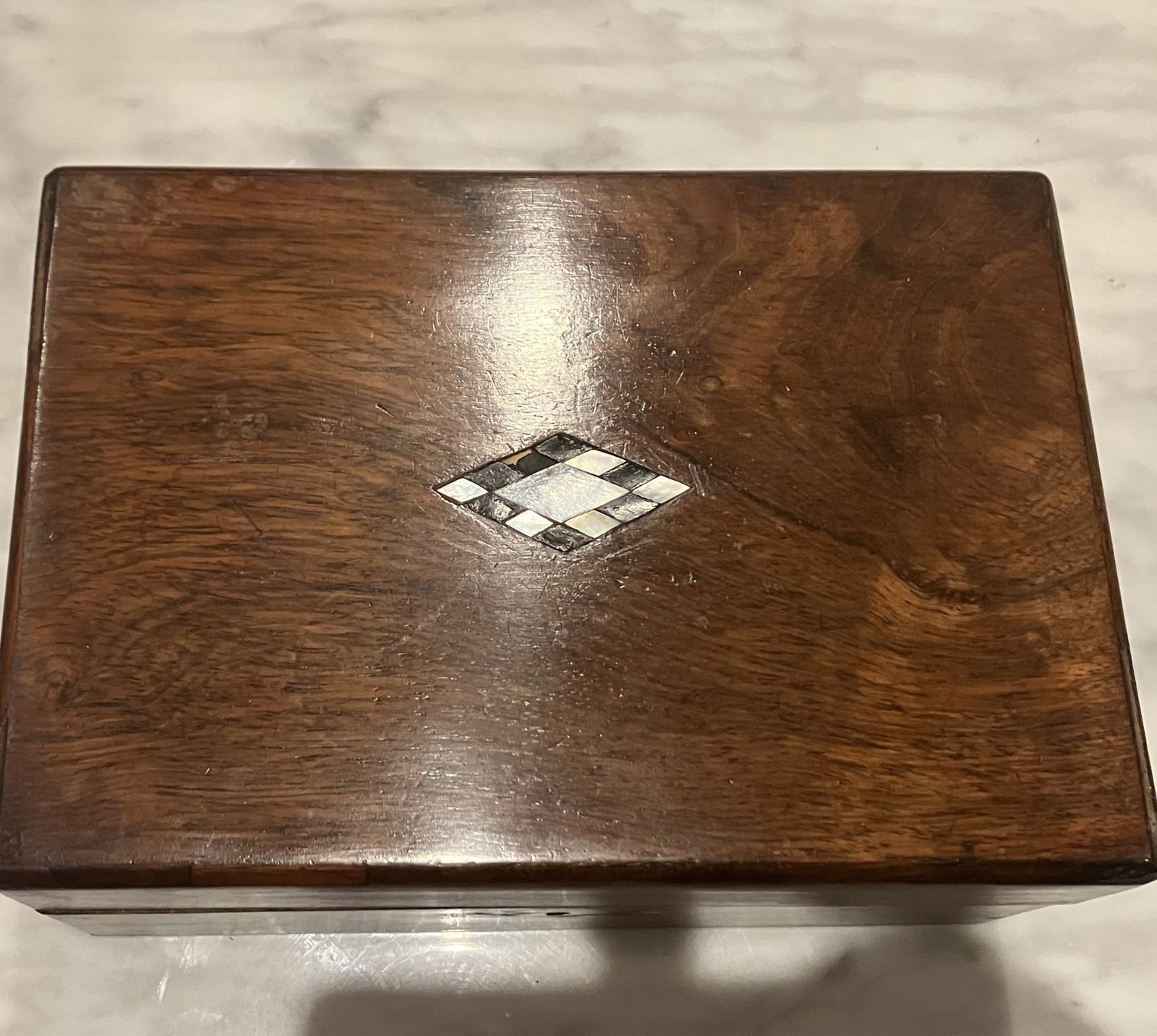 19th Century Rosewood Silk Lined Inlay Jewellery Box Circa1830 photo Home Decor