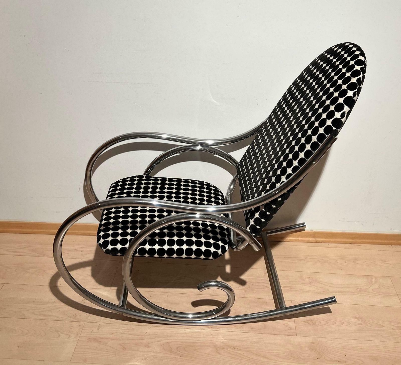 Bauhaus Rocking Chair, Chromed Steeltubes, Germany, Circa 1930 photo for sale
