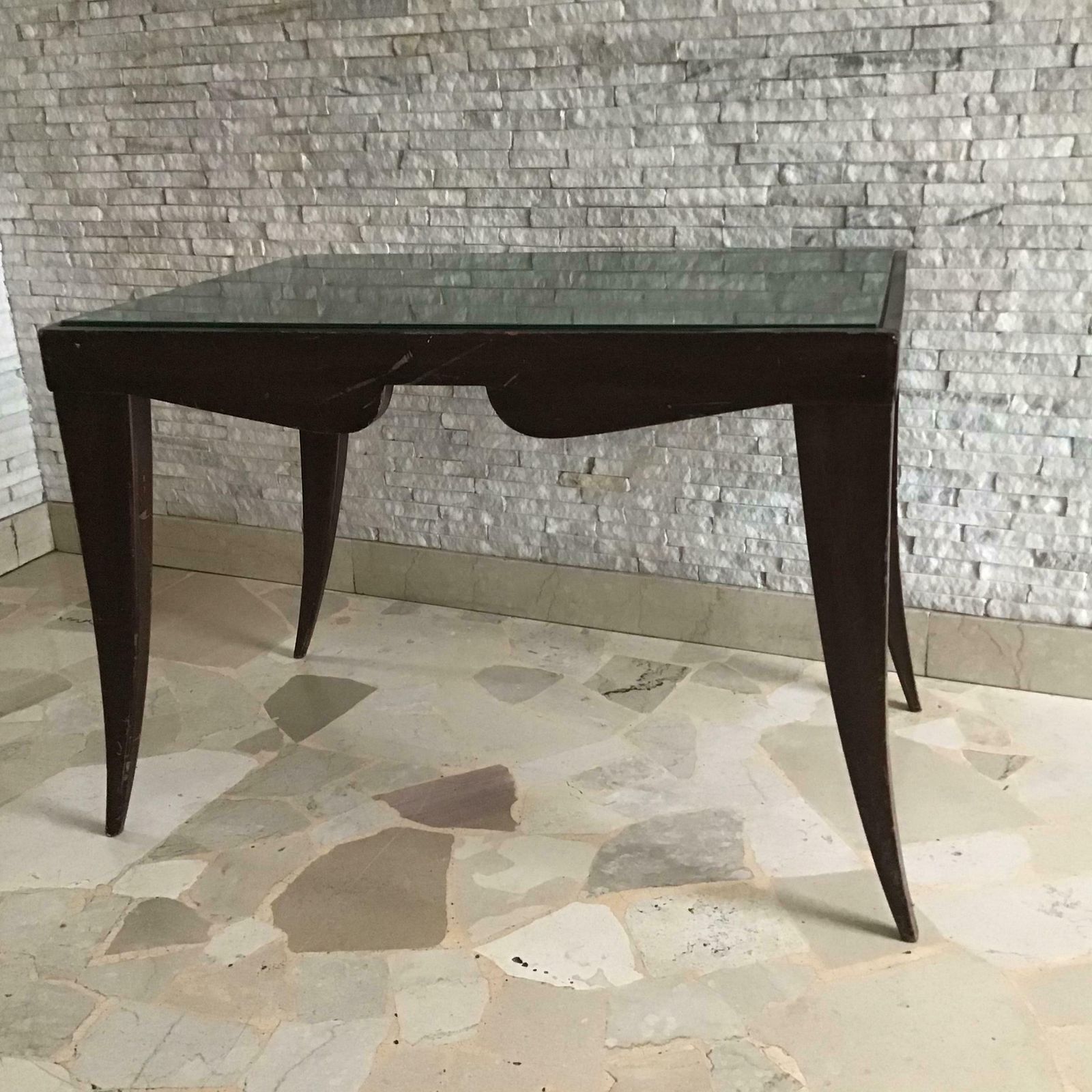 Osvaldo Borsani Coffee ' Table. Wood Glass 1950 Italy photo vinterior