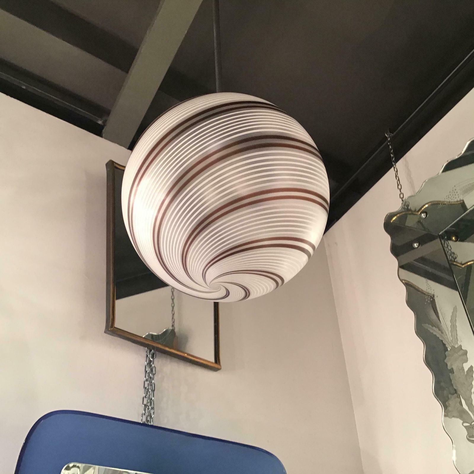 3380.0 Venini Chandelier Glass Metal Crome 1958 Italy photo
