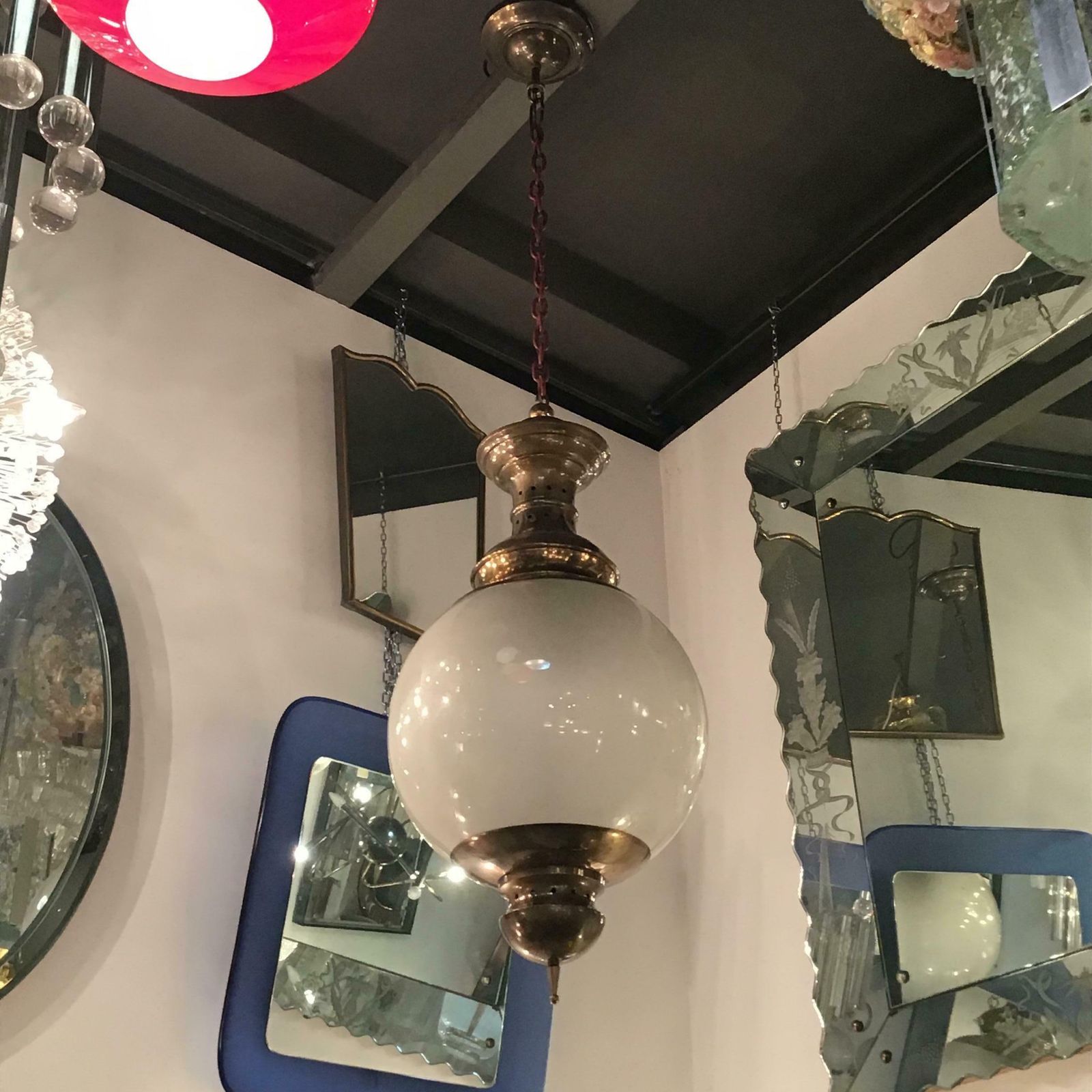 Luigi Caccia Dominioni “Azucena “ Chandelier Glass Brass 1955 Italy photo furniture