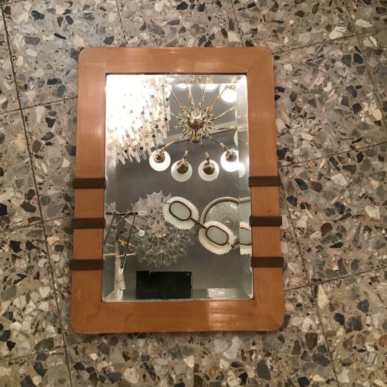 Osvaldo Borsani Wall Mirror Wood 1940 Italy photo for sale