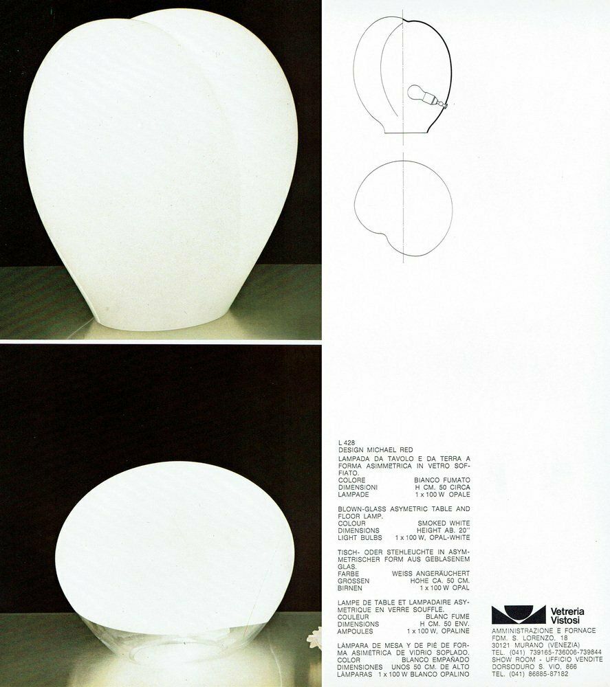 L428 Table Lamp By Michael Red For Vicosis, 1970s photo vinterior