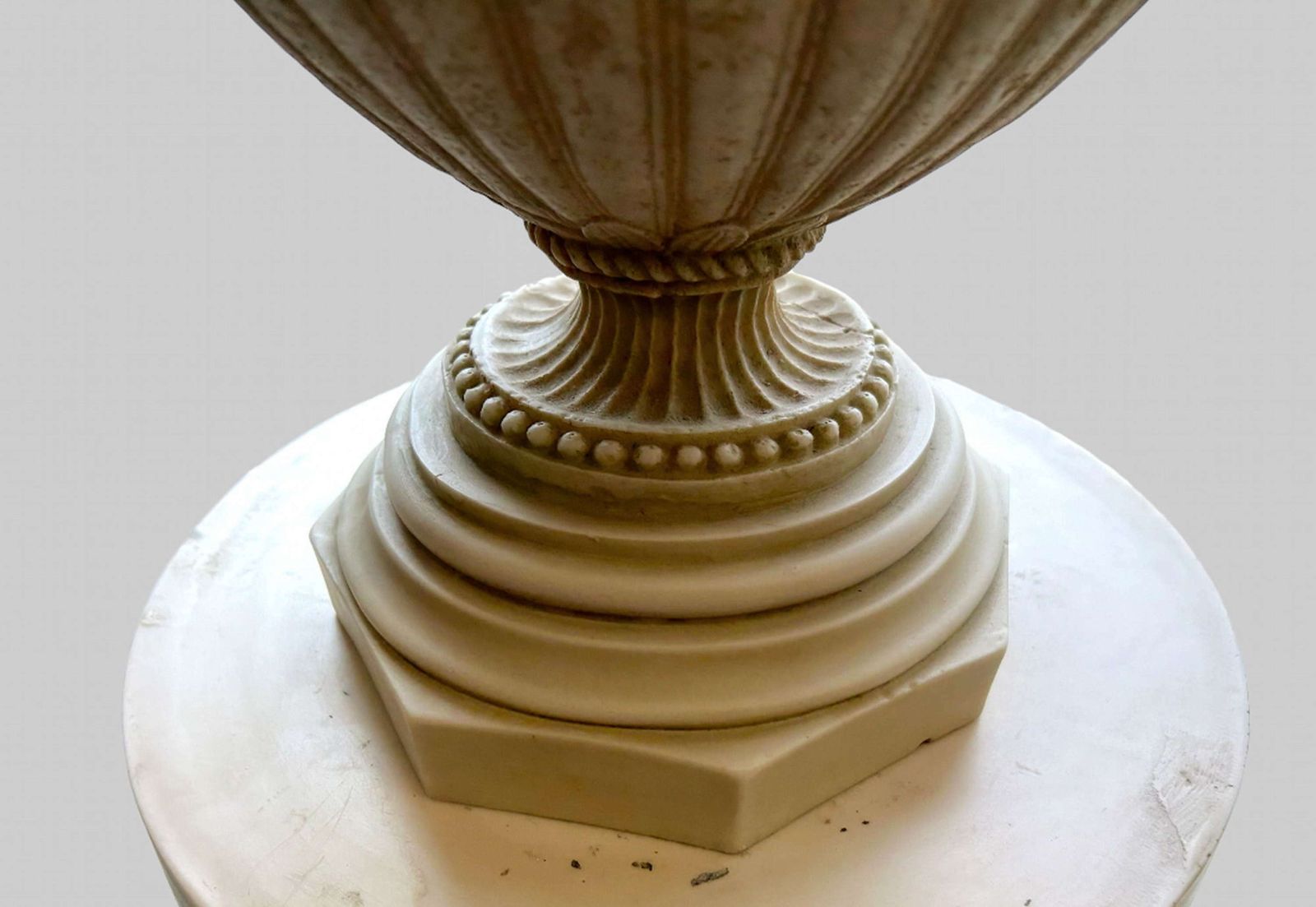 A Pair Of Decorative Pedestals With Lidded Urns photo vinterior
