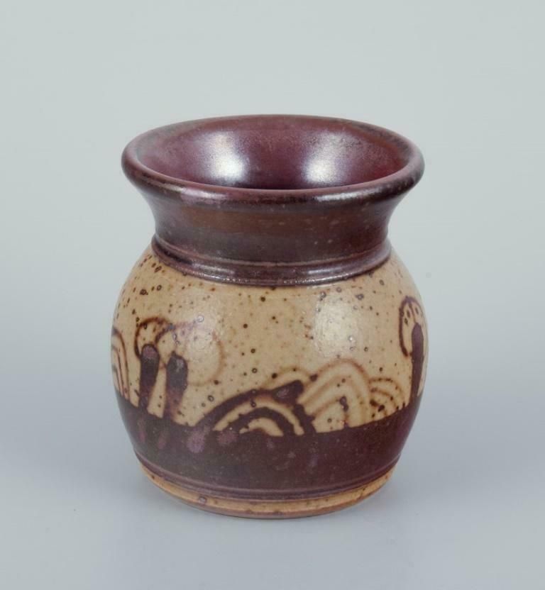 Elly Kuch And Wilhelm Kuch. Two Ceramic Vases In Brown And Sandy Tones photo 243.0