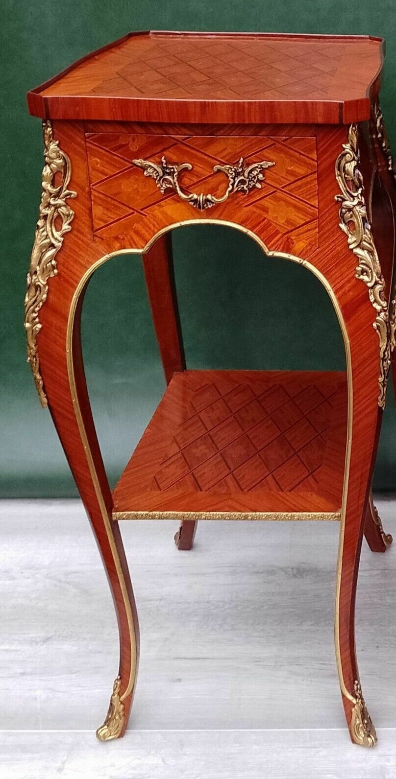 Antique Early 20th Century French Empire Ormolu And Kingwood Inlaid Lamp Table photo for sale